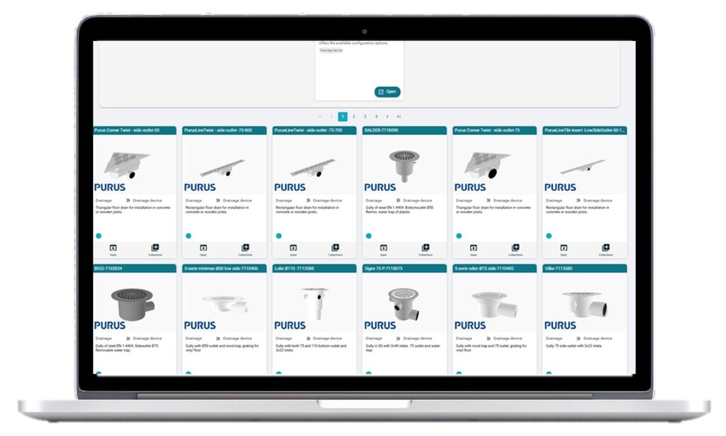 MagiCAD på laptop med Purus produkter